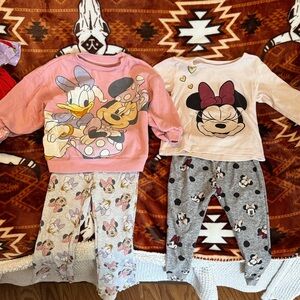 Disney Minnie and Daisy Kids Pajama Set - Pink and White